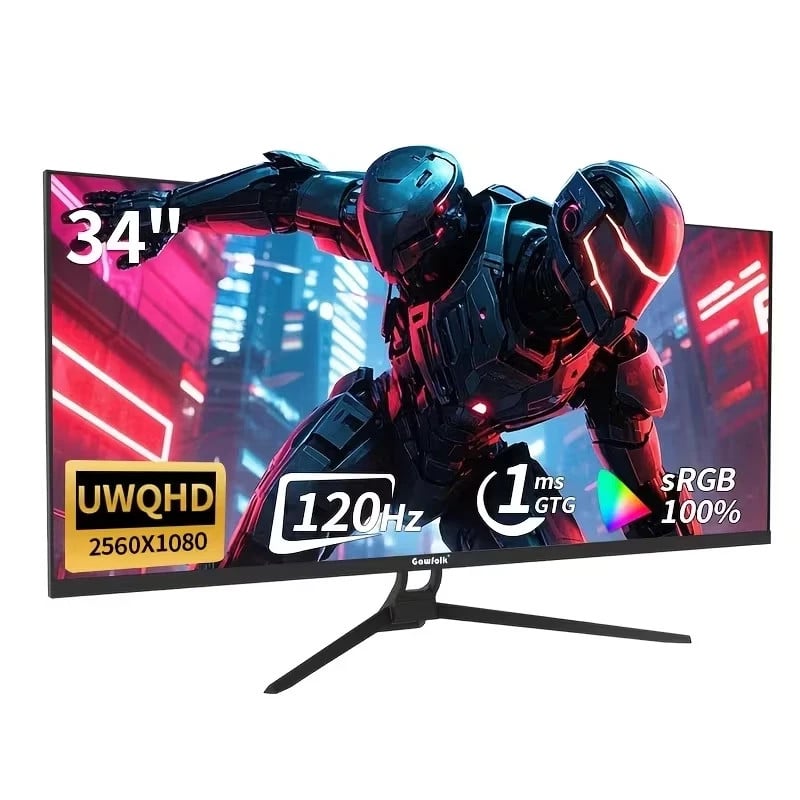 Gawfolk Ultrawide Gaming Monitor 120Hz 34-inch 2K IPS 2560x1080P