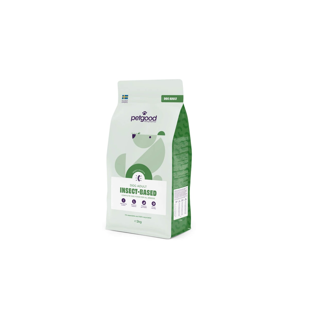 Petgood 2kg Insekt Premium helfoder/torrfoder/hundfoder för vuxna hundar