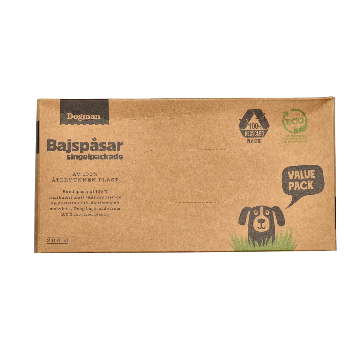 Bajspåsar av 100% återvunnen plast 200p