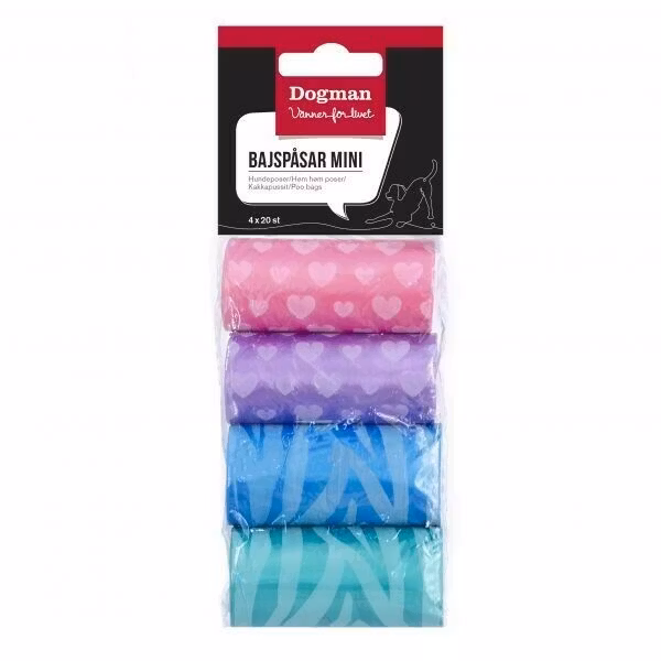 Bajspåsar mini 4x20p Flerfärgad