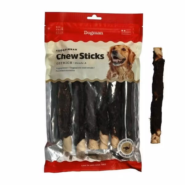 Tuggpinnar med Struts - Ostrich 20cm 10p M