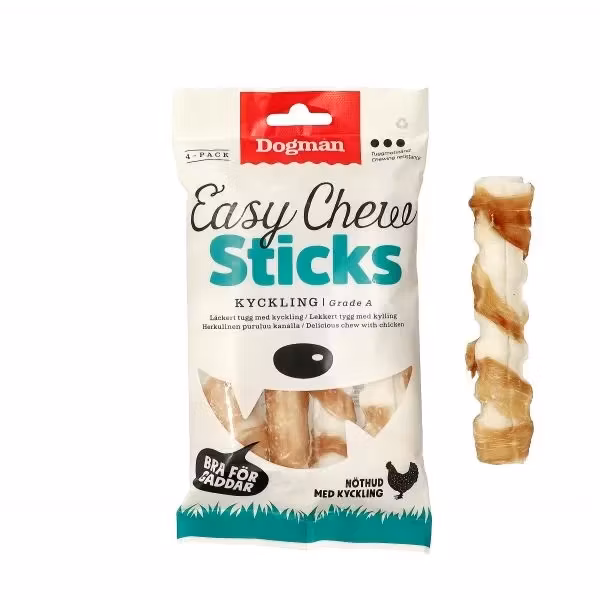 Easychew sticks med kyckling 4p Vit S 12,5cm