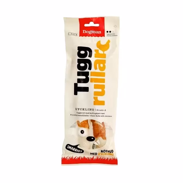 Tuggrullar med kyckling 2p Vit M 20cm