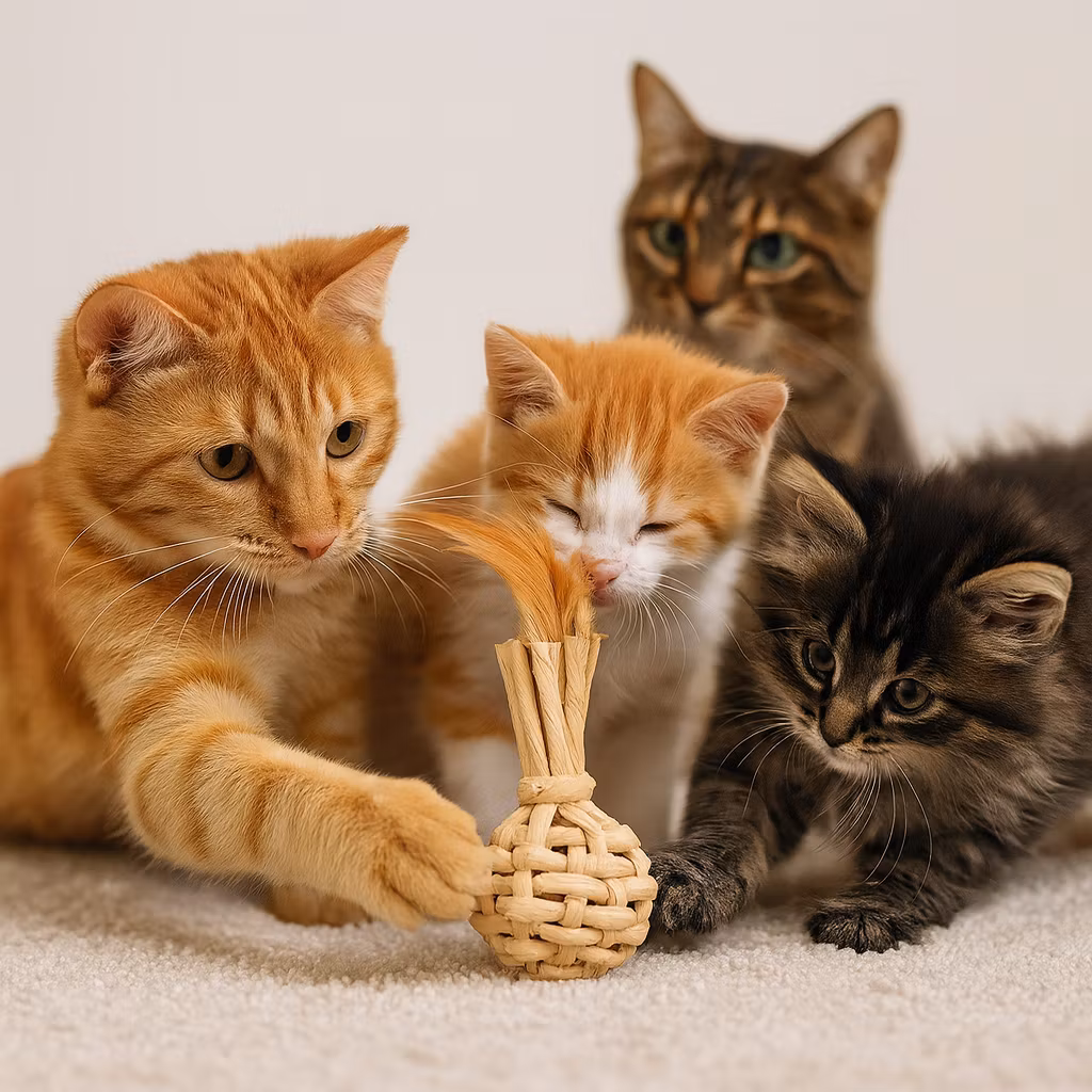 Kattleksak XXL, med fjädrar, 15 cm