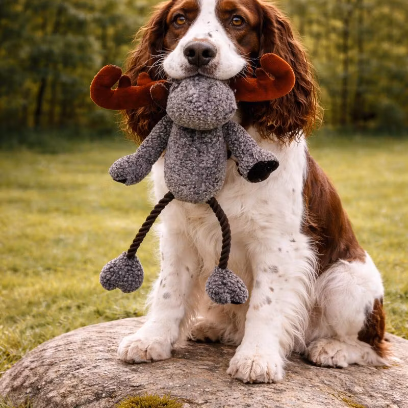 Hundleksak Älg med pip Grå 50cm
