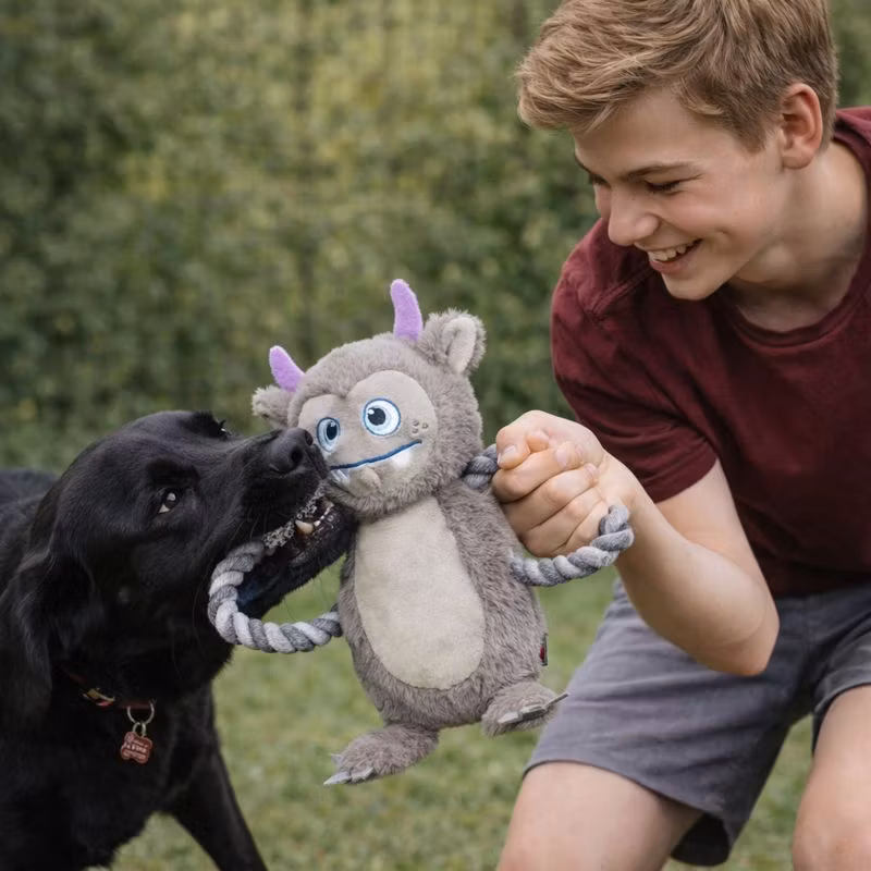 Monster, plysch, återvunnen, 33 cm