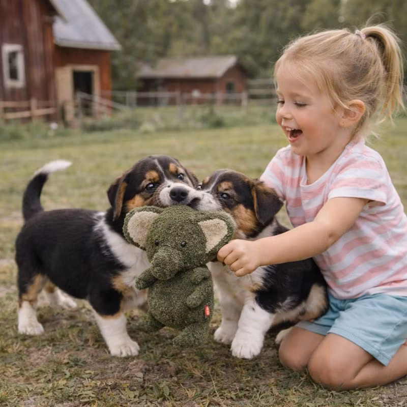 Elefant, plysch, återvunnen, 30 cm