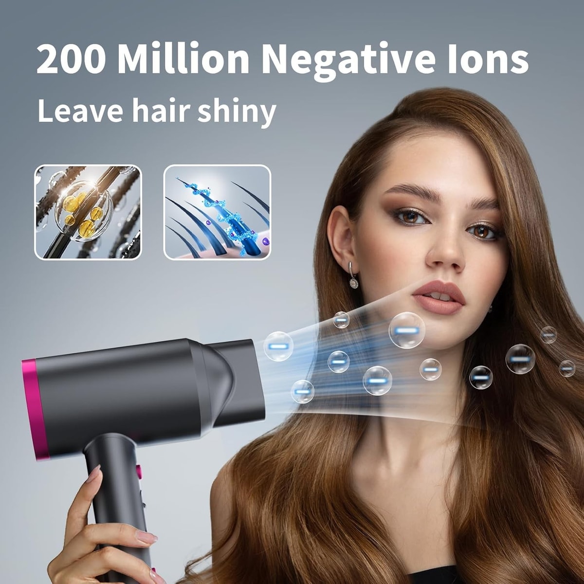 Ionic Hair Dryer 1800W with Diffuser Fast Dry Blow Dryer Cool Shot Salon UK Pro!