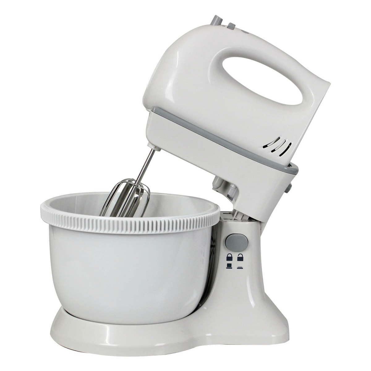 300W White Electric Twin Hand and Stand Kitchen Mixing Mixer with Bowl