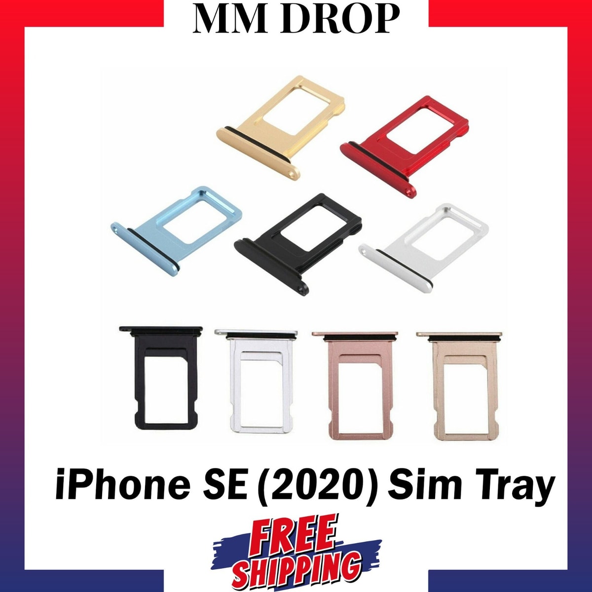 iPhone SE (2020) Sim Tray Space Black White Red Uk Stock Fast Shipping