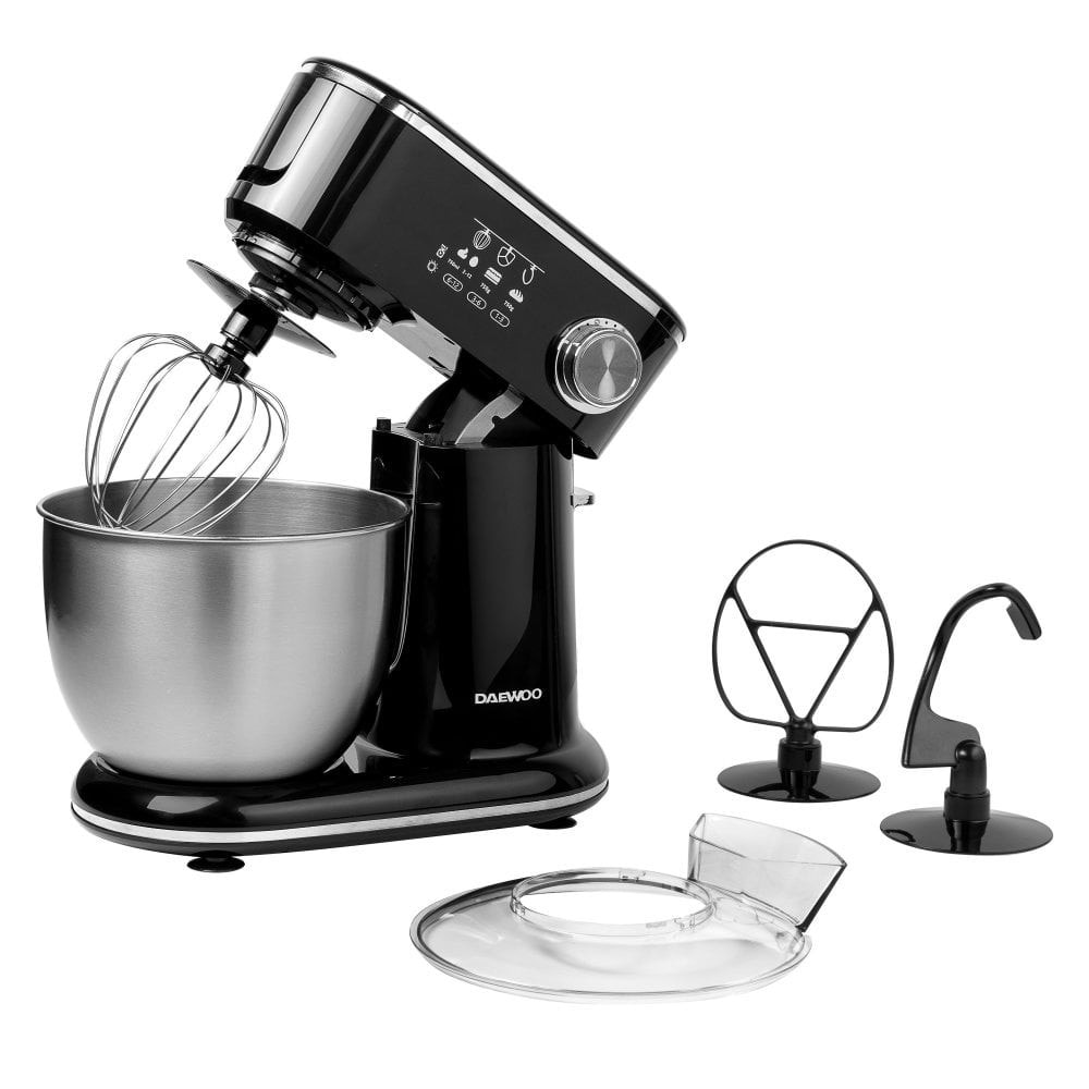Daewoo SDA2758GE 1000W 5L Stand Mixer 12 Speed Dough Hook Whisk Baking Black
