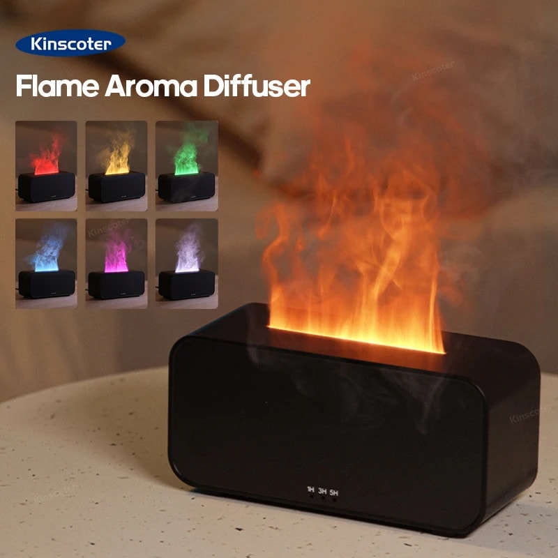 Aroma Diffuser Flame Effect Ultrasonic Cool Mist Humidifier Essential Oil Maker