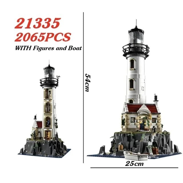 New Lighthouse Motorised IDEAS 21335 Moc 2065pcs Plus 2 Figures & Manual