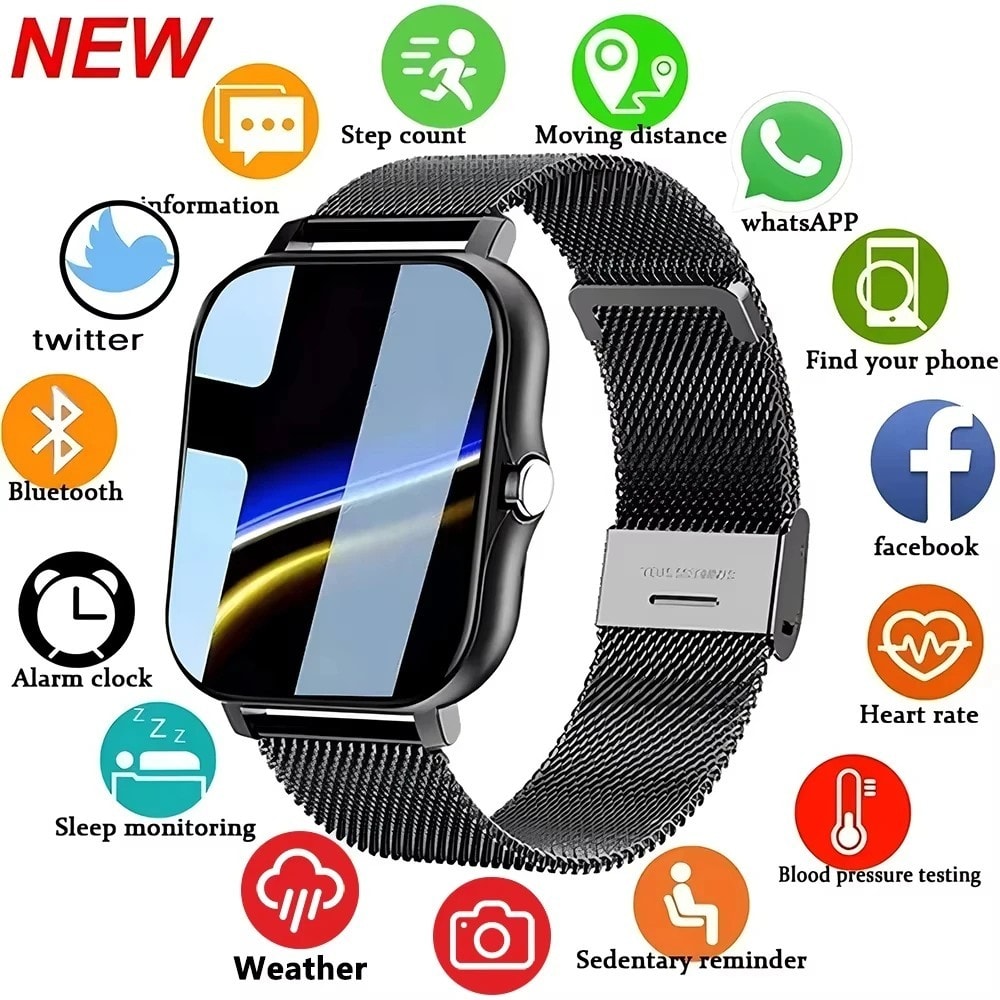 Bluetooth Smart Watch Call Fitness Tracker Men Women Heart Rate Blood Pressure