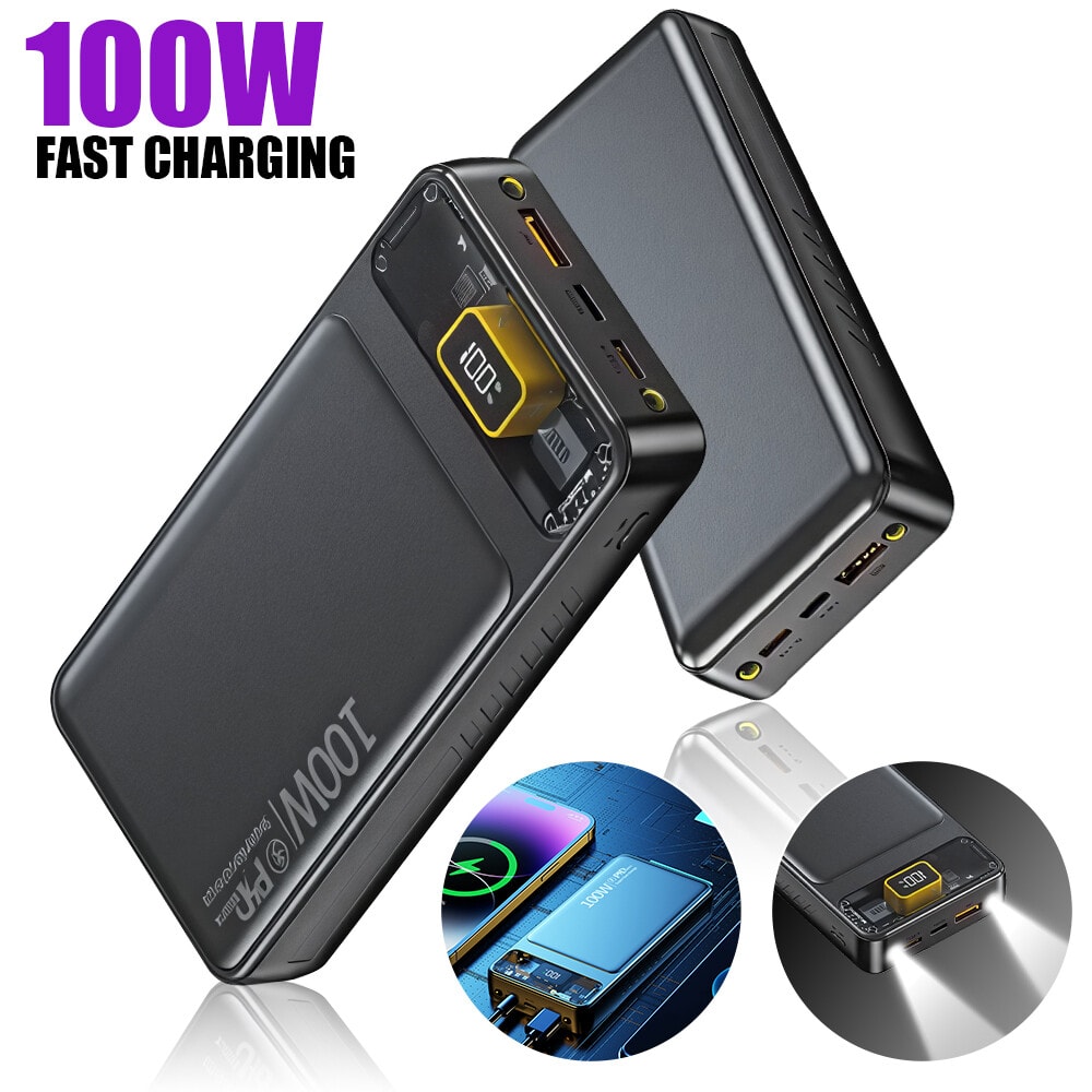 Power Bank 20000mAh 100W USB Fast Charger External Battery Pack for Laptop Phone
