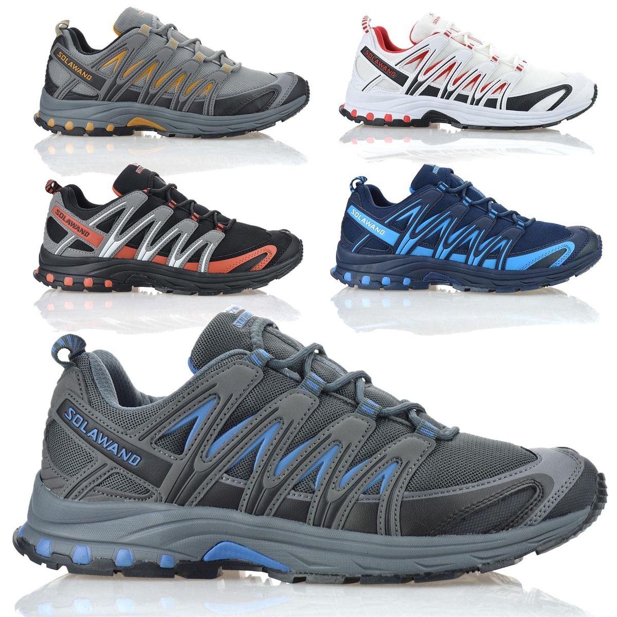 Mens Walking Hiking Trail Running Memory Foam Casual Sports Trainers Shoes Size