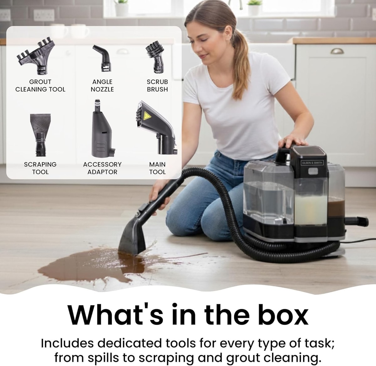 Spot Cleaner Vacuum for Carpets, Upholstery & Car Interiors Lightweight Powerful