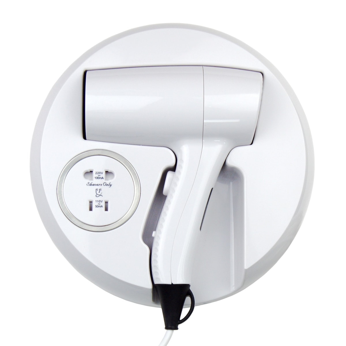 WALL MOUNTED HAIR DRYER WITH SHAVER SOCKET 1200W HOTEL DRAW BATHROOM