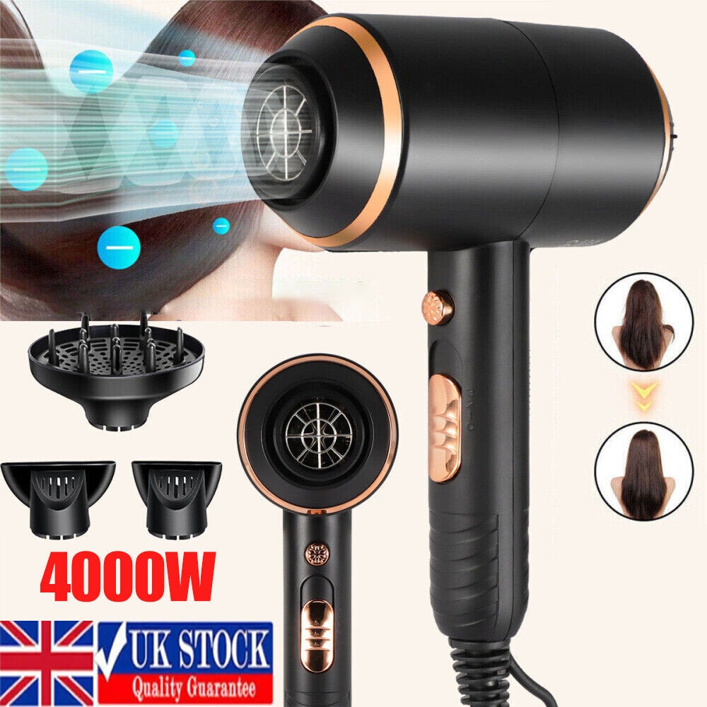 4000W Fast Dry Dryer Ionic Diffuser Hair Dryer Salon for Curly & Straight Hair-