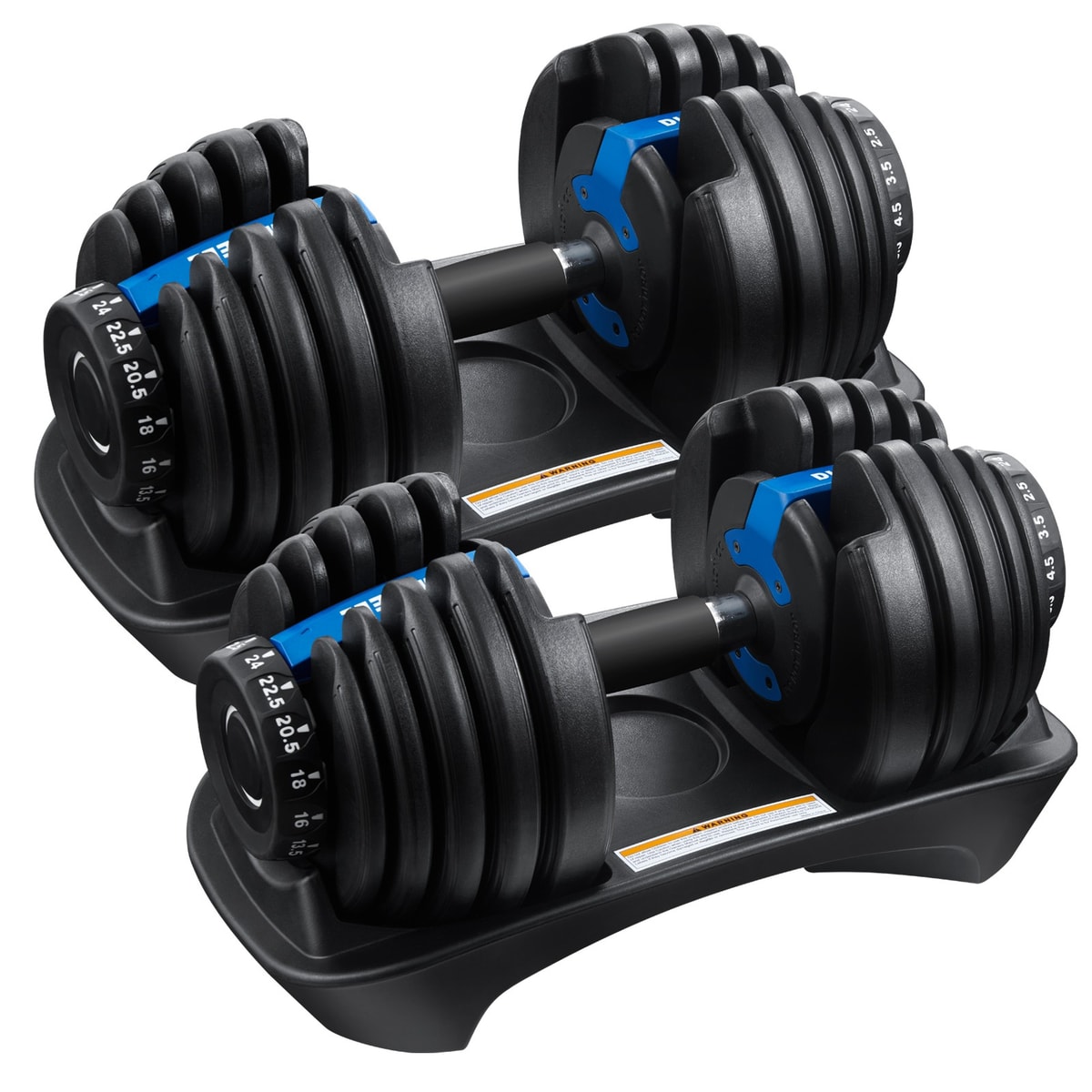 2X Adjustable Dumbbell 24KG Home Gym Quick Dial Exercise Fitness Hand Strength