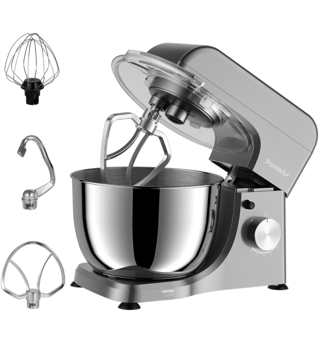 Electric Kitchen Stand Mixer: 1000W 8-Speed Compact Tilt-Head