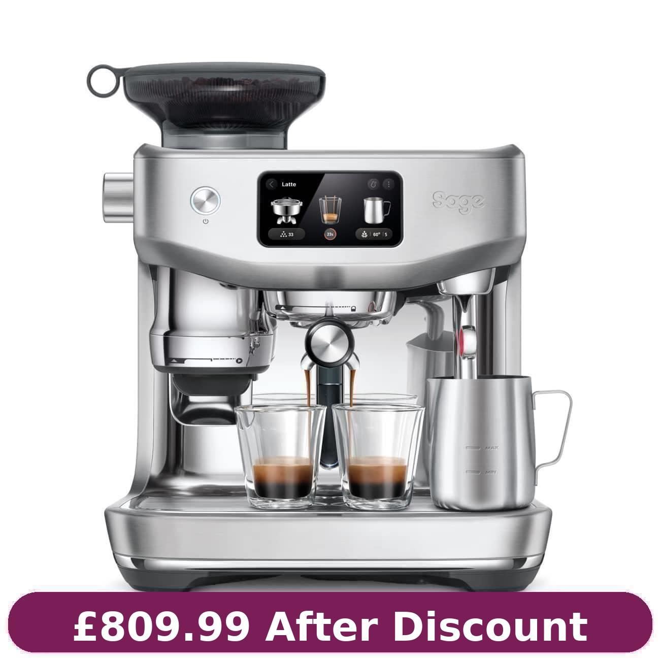 Sage The Oracle Jet SES985BSS Bean-To-Cup Espresso Coffee Machine Brushed Steel#