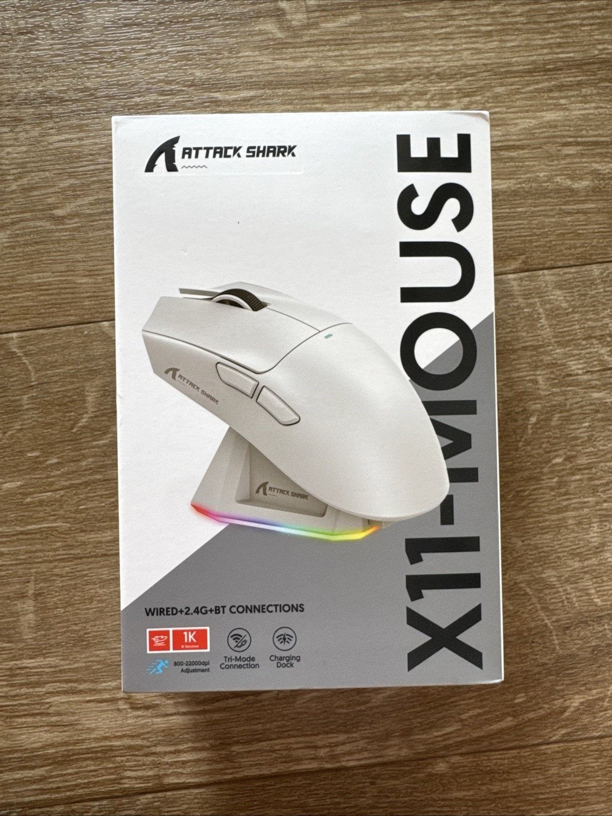 Attack Shark X11 Wireless Gaming Mouse Tri-Mode Bluetooth 2.4G RGB Black