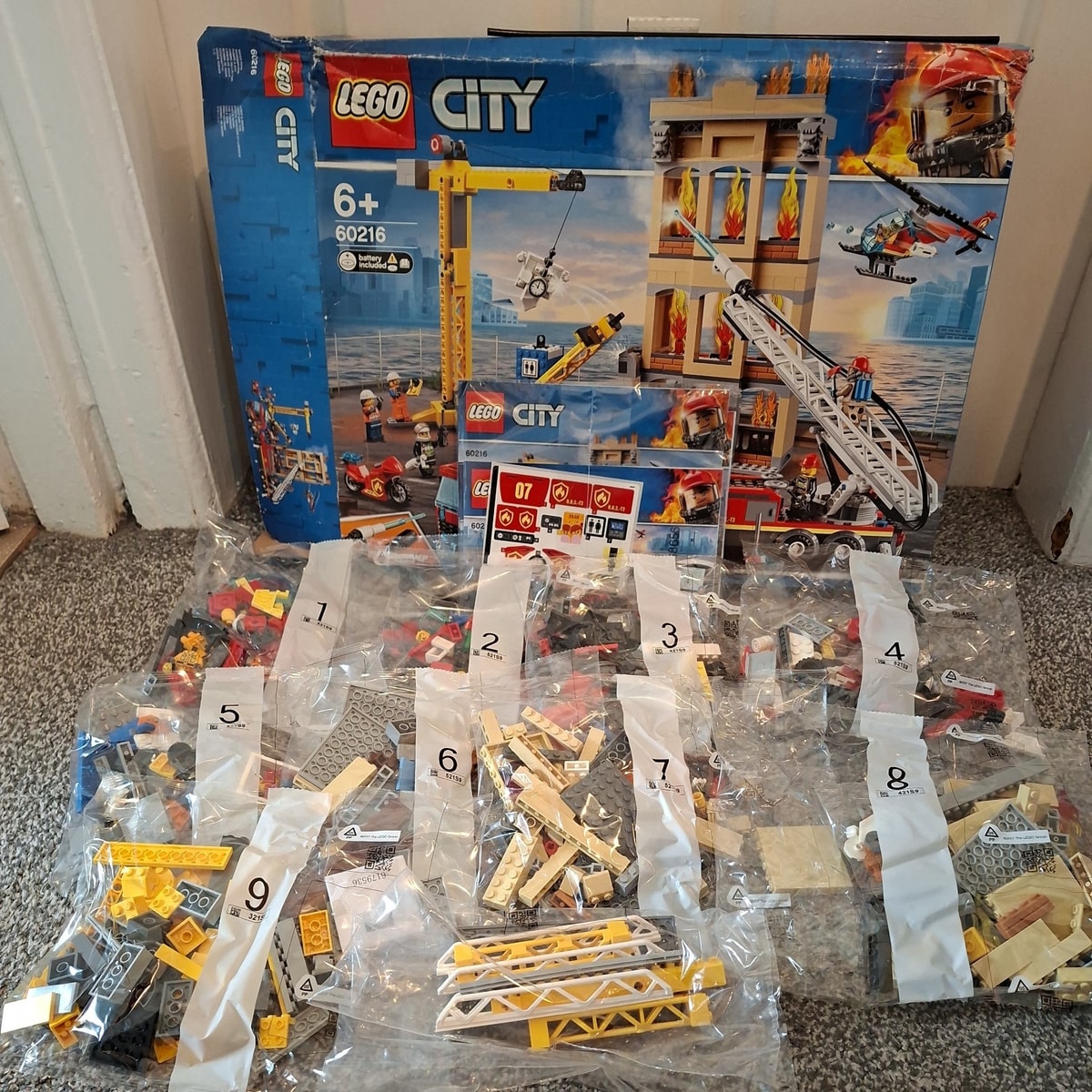 LEGO City Downtown Fire Brigade 60216 Brand New, Open Damaged Box, Sealed Packs