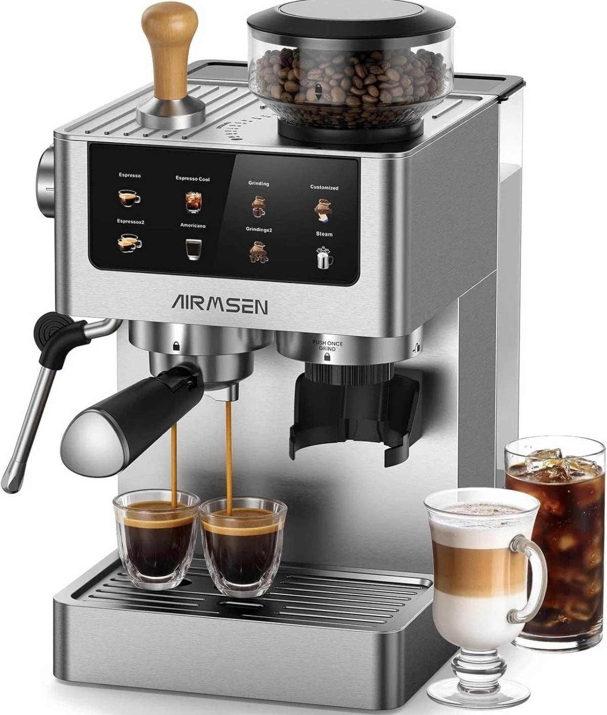 Bean to Cup 20 Bar Barista Espresso Machine, Grinder, Milk Frother & Touchscreen