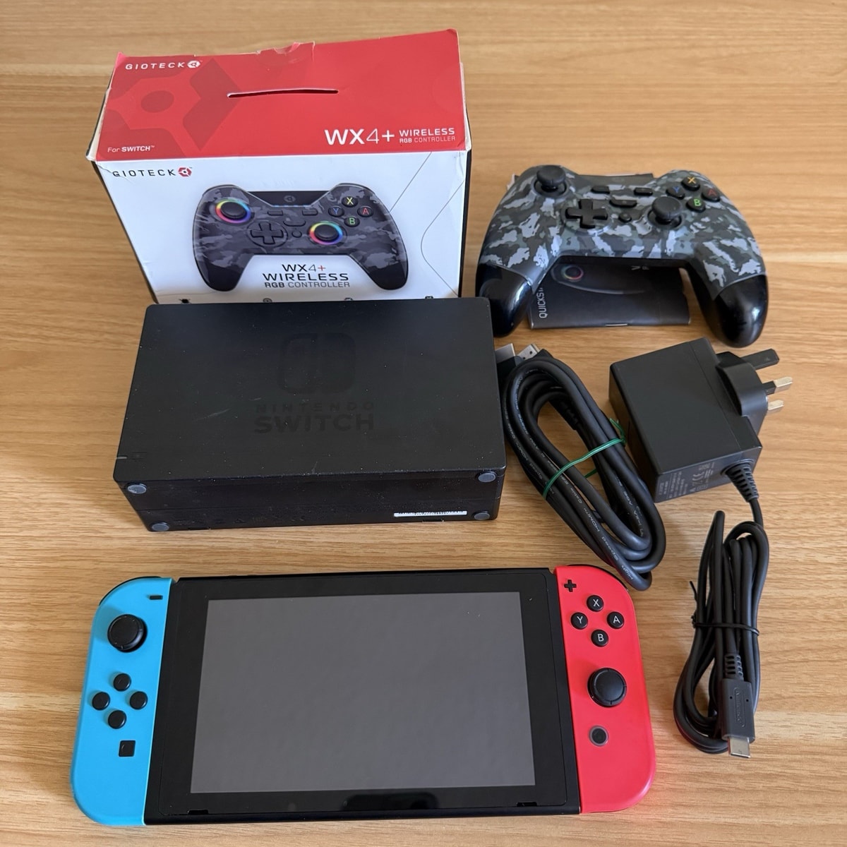 Nintendo Switch Console HAC-001 With Dock & Gioteck WX4+ Wireless Controller