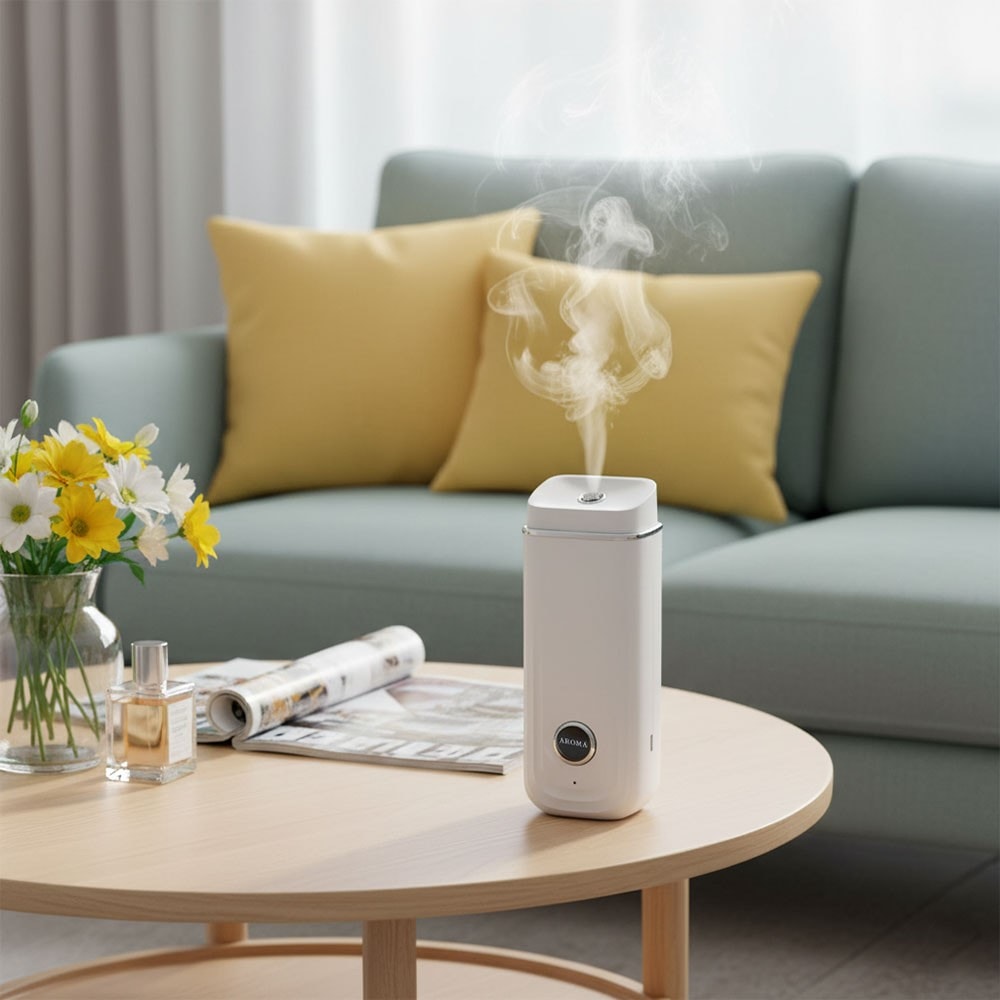 Desktop Quiet Aroma Diffuser Humidifier 0.5L Portable Mist Maker With 2-8h Timer