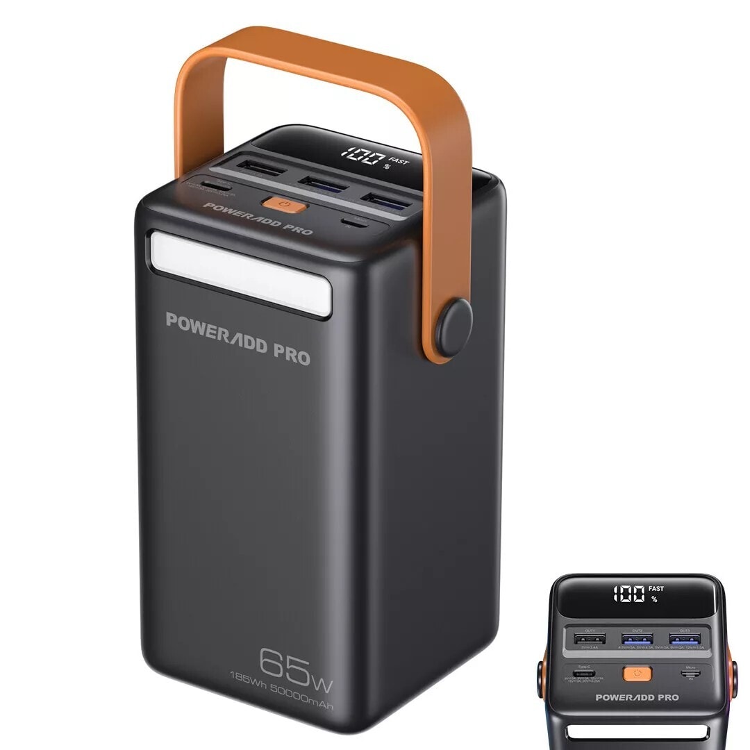 Poweradd PRO Power Bank 50000mAh PD 65W USB C Portable Portable Charger