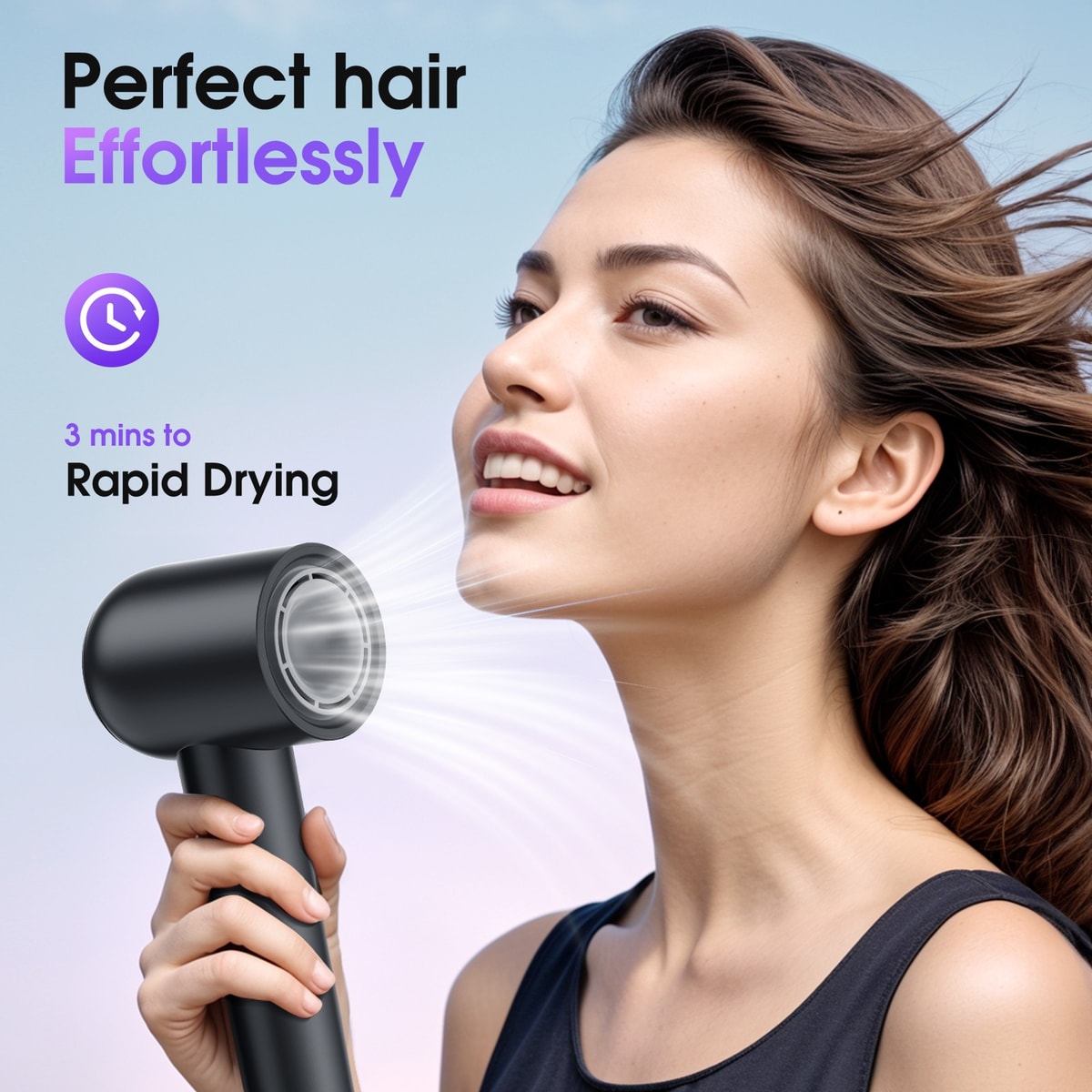 1500W Professional Fast Dry Dryer Ionic Hair Dryer for Curly Straight Hair NEW