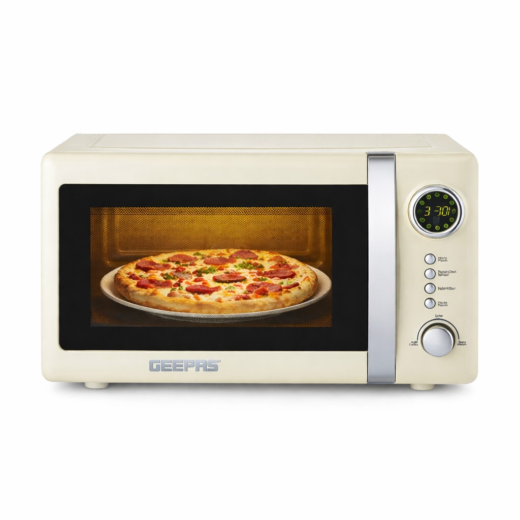 GEEPAS 20L Digital Microwave Oven 700W Solo Freestanding Quick Defrost Retrovive