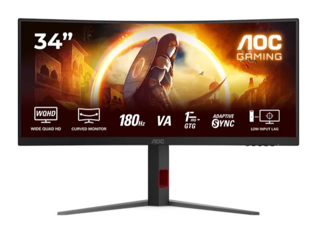 AOC Gaming Monitor 34 Inch CU34G4 Wide Quad HD 180 Hz Curved VA LCD Black