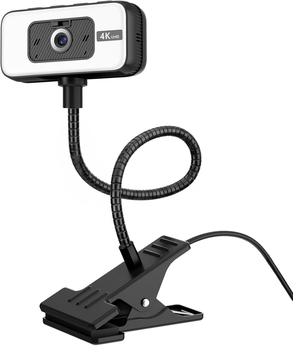 4K USB Webcam For PC Mac Linux with Gooseneck, Autofocus, Mic & Privacy Shutter