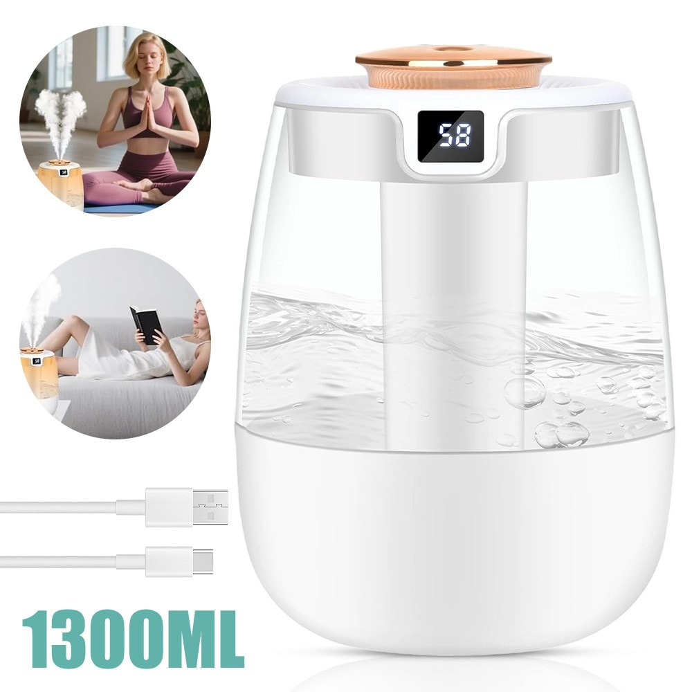 NEW 1.3L Air Humidifier Mist Air Humidifier Whisper Quiet for Home Office Room