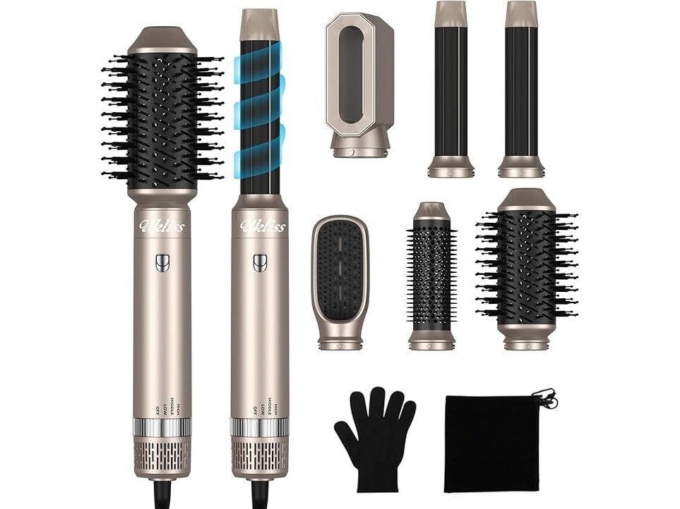Ukliss 6 in 1 Multi Functional Styling Hair Dryer Hot Air Styler & Combs Curling