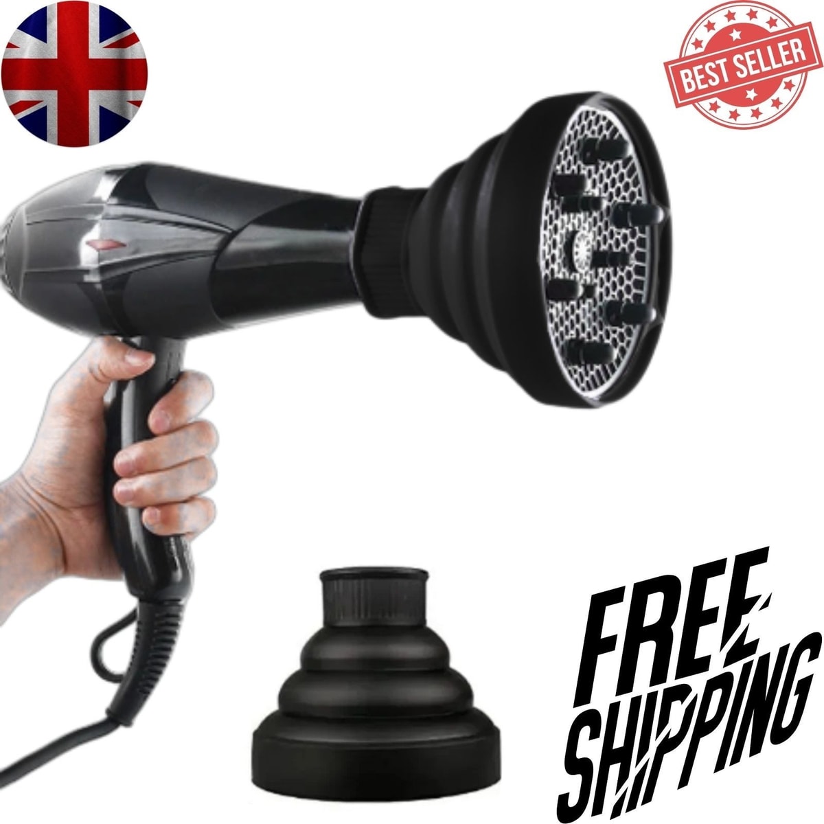 Universal Silicone Hair Curl Diffuser - Styling Tool for Hairdryer