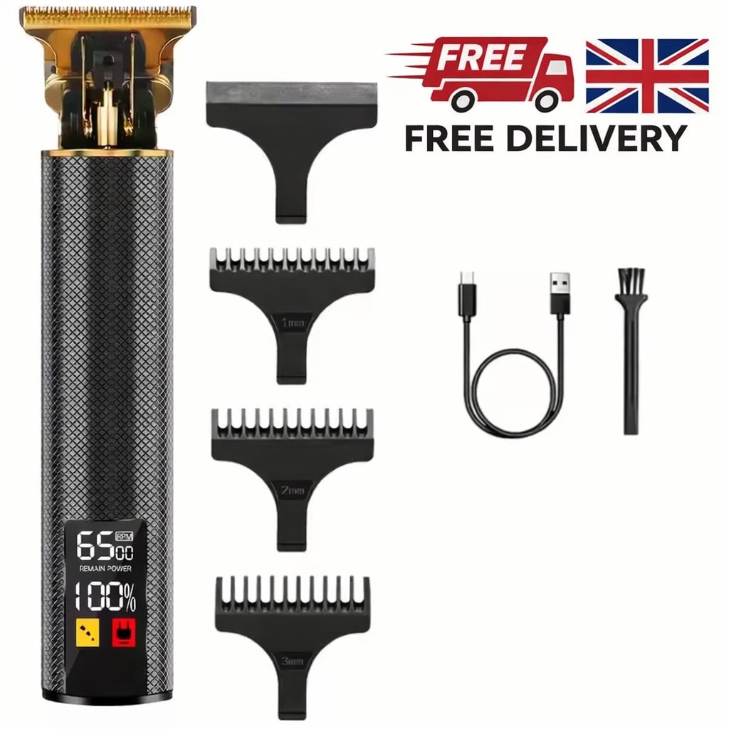Professional Mens Cordless Hair Clippers Beard Electric Trimmer Shaving Machine