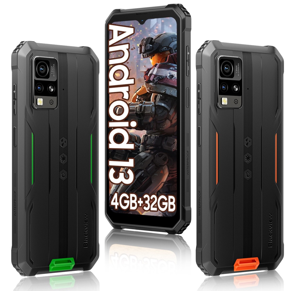 Blackview BV4800 4G Rugged Smartphone 4GB+32GB 6.56" Android 13 5180mAh Dual SIM