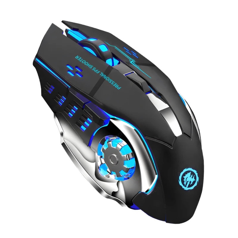 Silent Rechargeable Wireless Gaming Mouse with RGB Backlight & Bluetooth