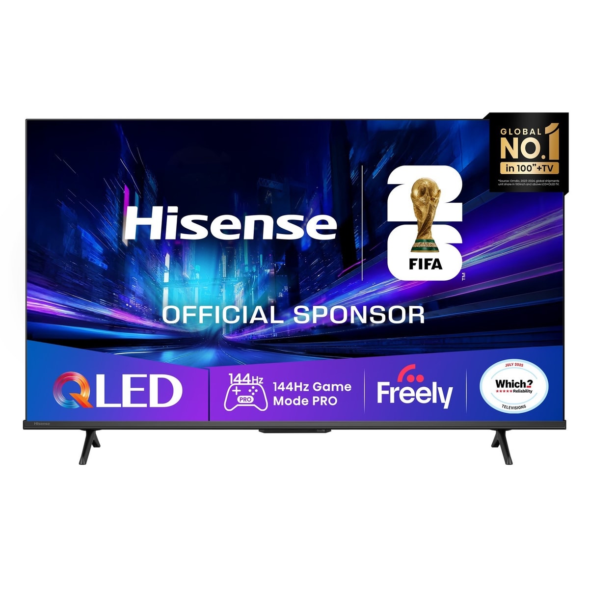 Hisense 55" E78QTUK PRO 4K QLED Smart TV HDR Dolby Vision Freeview Play WiFi