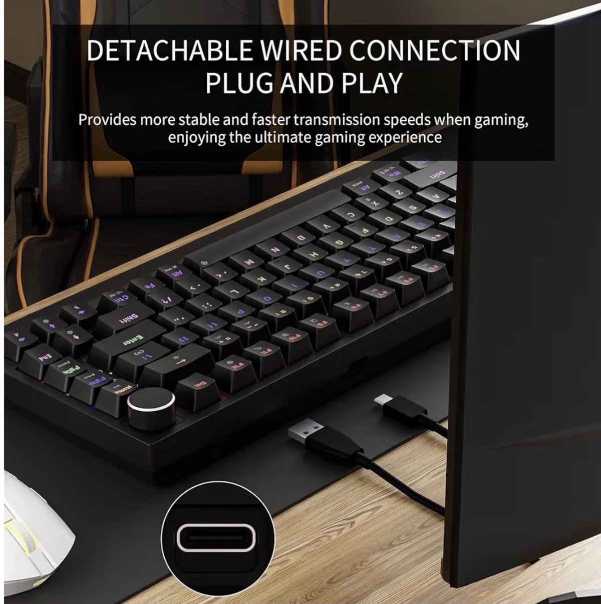 Newmen GM326 Mechanical Keyboard, Wired Gaming Keyboard, 75% Percent TKL