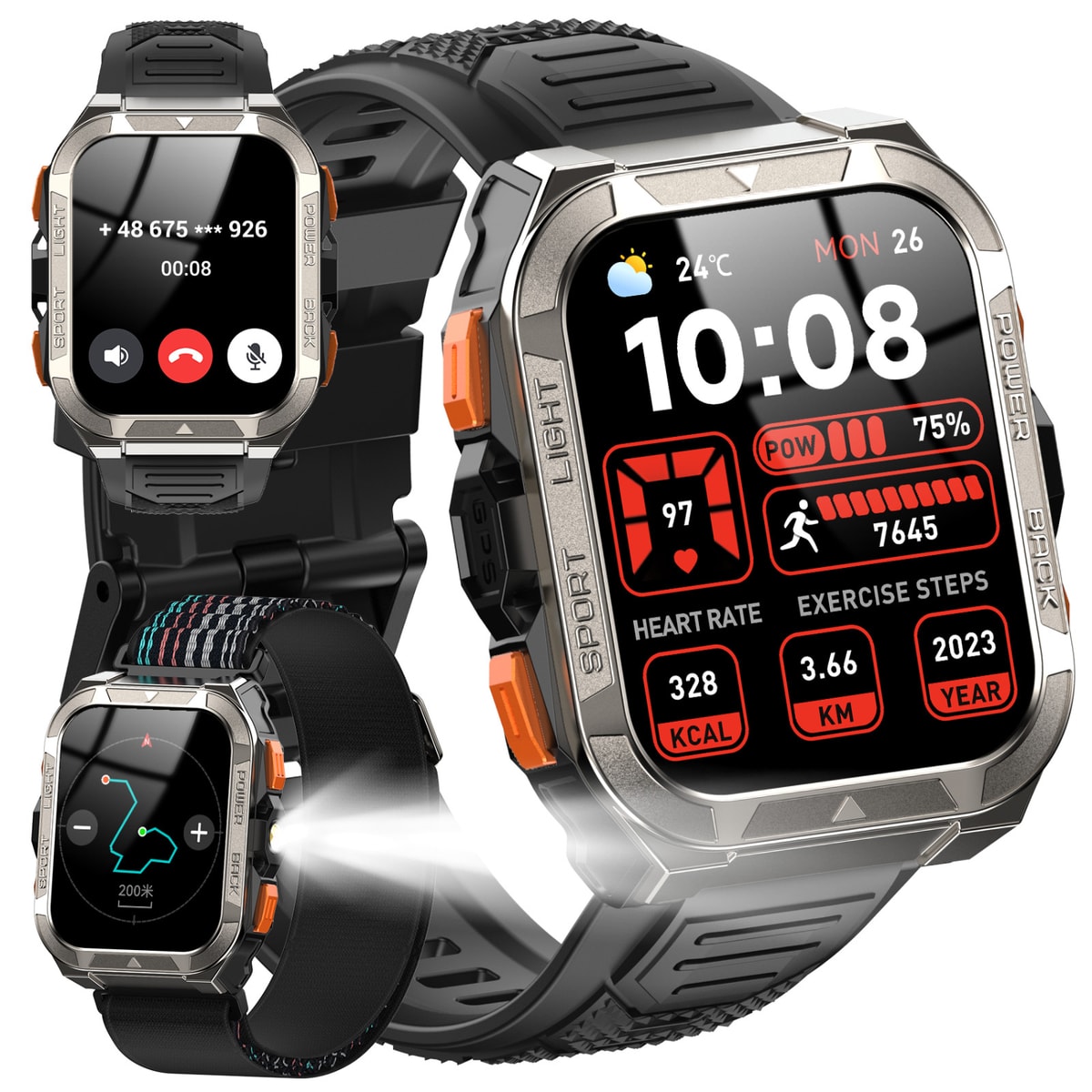 Blackview W80 Pro Rugged Smart Watch Men GPS Sport Tracker AI Translation Watch