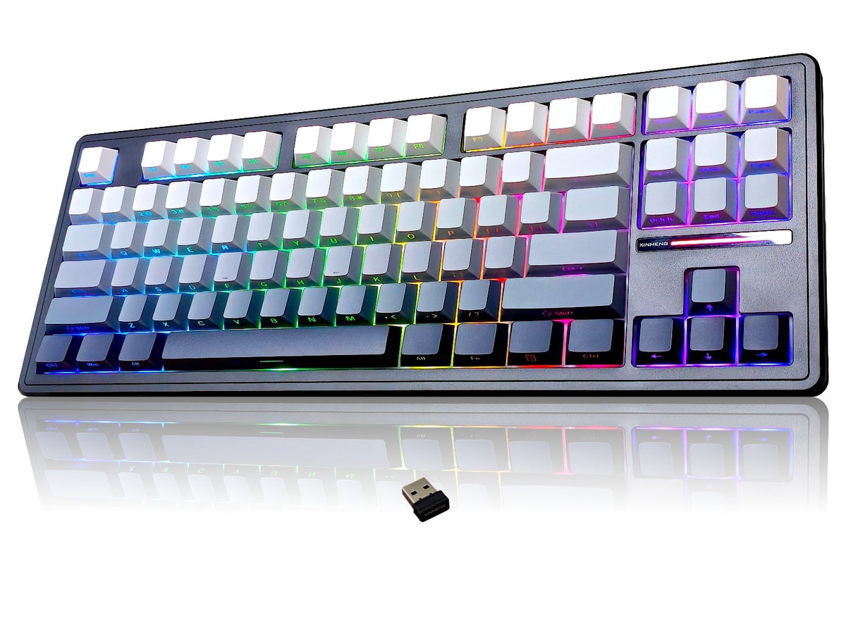 Wireless Mechanical Gaming Keyboard Linear RGB Backlit 75% Side Printed Gradient