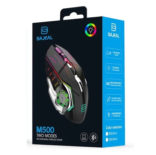 Wireless Gaming Mouse Rechargeable, 2400 DPI, 7 RGB Ergonomic