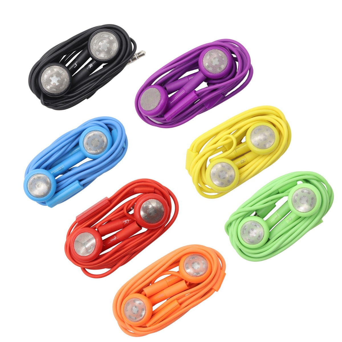 Colour Headphones Earphones Earbuds Wired 3.5mm Jack with Microphone MP3