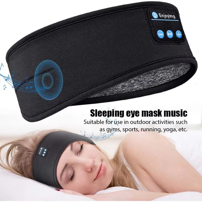 Wireless Bluetooth Headband Sleeping Eye Mask Headphones Headset Music Sports UK