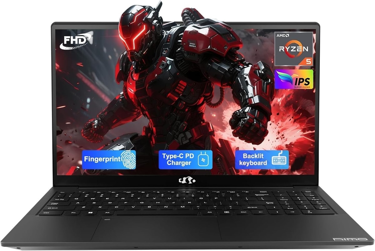 NIMO 15.6'' IPS FHD Laptop 16GB RAM 512GB SSD AMD Ryzen 5 Student Computer